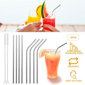 Stainless Steel Drinking Straws (Color: SLV)